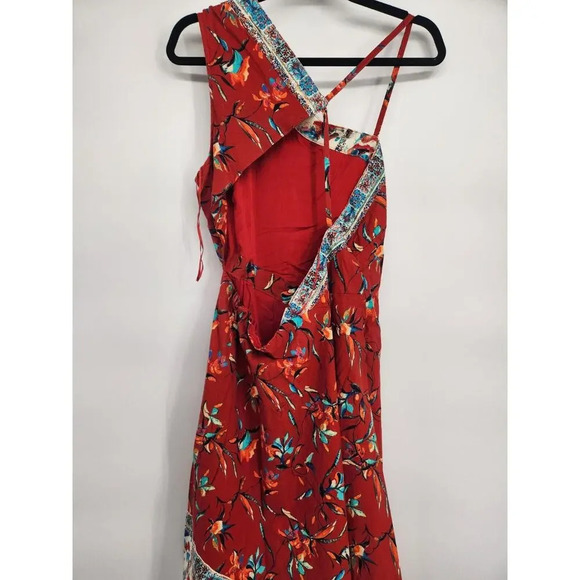 NWT Anthropologie Sleeveless Asymmetrical Floral Linen Midi Dress Sz 10 #9K403 - Picture 8 of 14